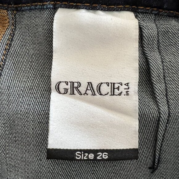 NWT GRACE Jeans Women's Frayed Hem Patch Pockets Denim Capris Size 26 (28x23) - Picture 10 of 12